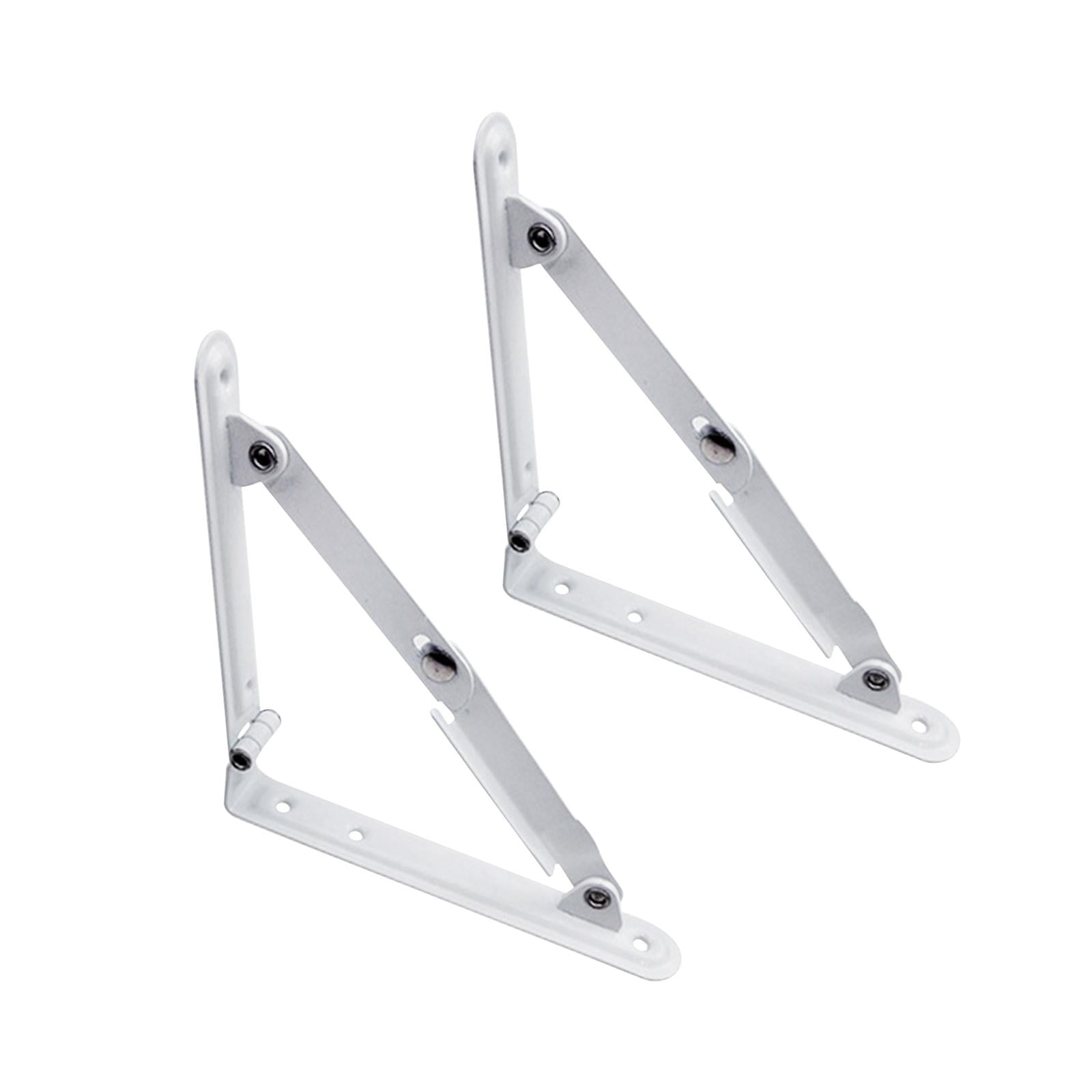2Pcs Folding Shelf Brackets Supports Wall Mounted DIY Multipurpose Sturdy Space Saving Triangle