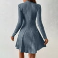 thumbnail image 3 of Women’s Long Sleeve Sweater Dress Casual Fall Winter Crew Neck Knit Short Dresses, 3 of 7