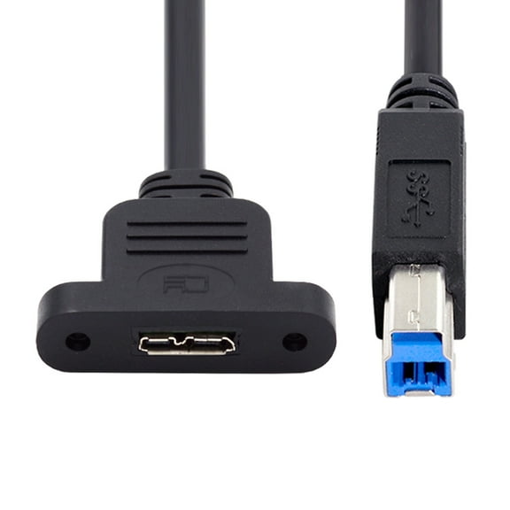 CY Type-B USB 3.0 Male to Micro 3.0 Type-B Female Screw Mount Type Extension Cable 5Gbps