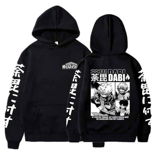 Sudadera con capucha de Anime My Hero Academia MHA, Sudadera con iconos de Manga Dabi, ropa de regalo de Boku No Hero Academia, Sudadera Felpa Moletom