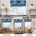 thumbnail image 5 of 2 Pack Marble Abstract Valance for Window Cracks Texture Modern Art Dark Blue Golden Kitchen Valance Rod Pocket Short Curtain Topper Decorative Window Treatment for Living Room Bedroom 54"x18", 5 of 8