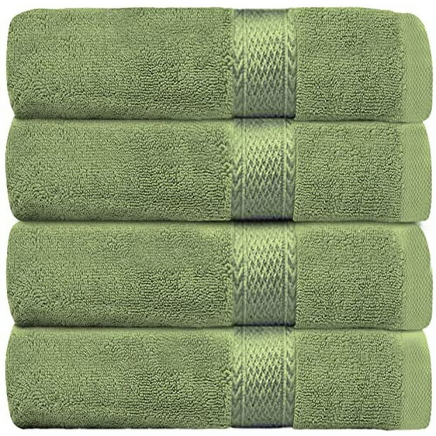 Choice Linen Economy Deluxe 4 Pack Towel Set, Green Bath Towels 26x52  inches 500 GSM Ultra - Soft Absorbent Lightweight & Quick Dry Ring Spun  Cotton