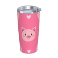 thumbnail image 2 of Kll Cartoon Pigs And Hearts Stainless Steel Vacuum Insulated Coffee Cup 20 Oz Insulated Travel Mug Water Cup With Leak-Proof Straw Lid & Flip Lid,1 Metal Straws,1 Cleaning Brush, 2 of 8