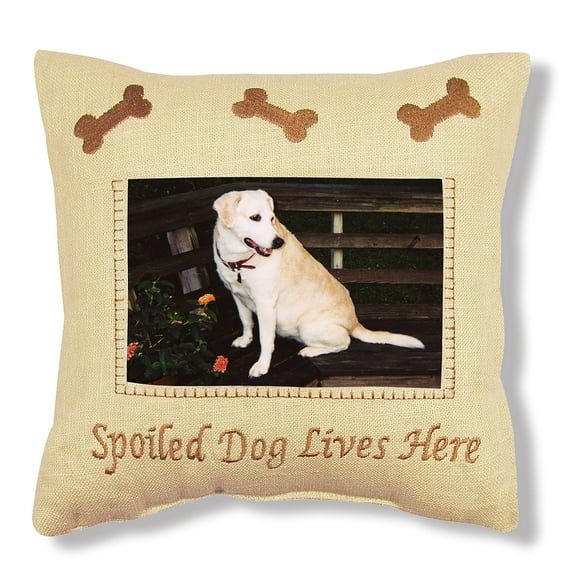 Spoiled Dog Embroidered Picture Small/Petite Accent Pillow, 10" x 10"