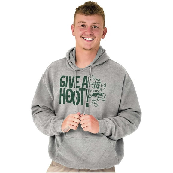 Woodsy Owl Slogan Give a Hoot Hoodie Sweatshirt Women Men Brisco Brands S
