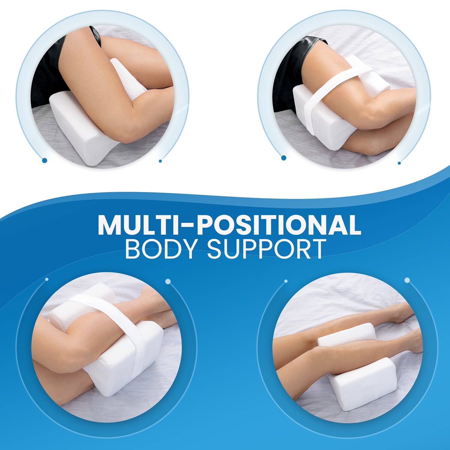 Everlasting Comfort Lumbar Cushion, Knee Pillow, and Seat Cushion Bundle -  Enhance Sleep and Office Comfort - Relieve Back Pain, Tailbone Pain, Knee