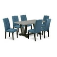 thumbnail image 6 of East West Furniture V-Style 7-piece Wood Dining Set in Black/Cement, 6 of 10