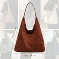 thumbnail image 2 of Slouchy Hobo Bag, 2026 New Suede Tote bag for Women, Vegan Leather Crescent Handbag Purse for Casual Travel, 2 of 7