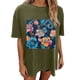thumbnail image 5 of Faldas Cortas para Mujeres, Impresión de Flores Casual Oversized Camiseta de Manga Corta Top Hecho de 95% Poliéster 5% Spandex para Primavera Verano, Falda Corta de Verano, 5 of 7