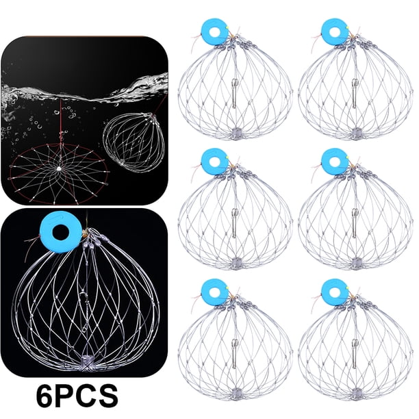 Cestas Pescado Trampas Pesca Cangrejo Alambre Acero para Salada Mar (16 Cables)
