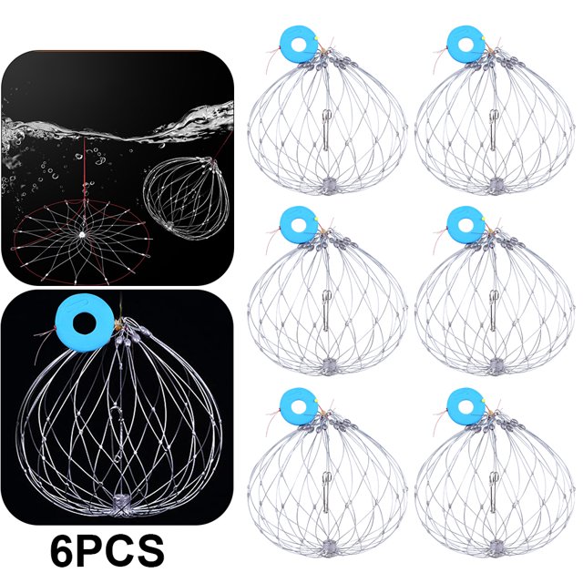 Cestas Pescado Trampas Pesca Cangrejo Alambre Acero para Salada Mar (16 Cables)