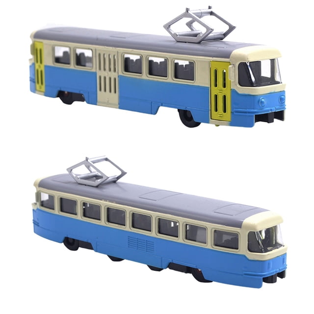 Kjfeif Alloy Die-Cast Bus Car Model with Lights and Music, Features Opening Doors, Realistic Subway Train Toy for Kids' Collection and Imaginative Play
