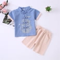 thumbnail image 2 of Kogui Baby Boy Outfits Newborn Sets Toddler Baby Boy Summer Clothes Embroidery Short Sleeve T Shirt Plaid Shorts Sets Cute Boys Summer Outfits 2T 3T (Blue,2-3 Years), 2 of 6