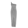 thumbnail image 4 of JUNWELL une Robe d'Épaule pour les Femmes Sexy Robe Longue Froncée Sans Manches Fendue Solide Été Flowy Parti Club Robe de Cheville, 4 of 5