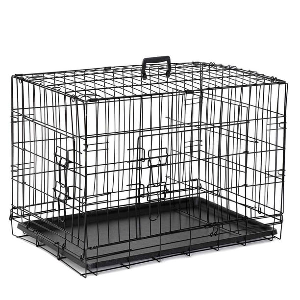 ZENSTYLE 30" Durable Dog Crate Kennel Folding dog Cage 2 Door with Tray