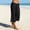 Black women wide leg capri pants a1, variant on Cagogo Womens Wide Leg Capri Pants Summer Casual Elastic Waist Cropped Palazzo Trousers with Pockets Flowy Beach Vacation Pants, White M