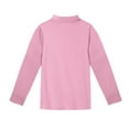 thumbnail image 4 of Knosfe Girls Back to School Uniform Classic Long Sleeve Polo Shirt Solid Color Soft Button Down Top for Kids Pink 160, 4 of 5
