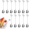 thumbnail image 1 of 12 Pieces of Stainless Steel Leaf Teaspoon,Mini Teaspoon Branch, 1 of 3