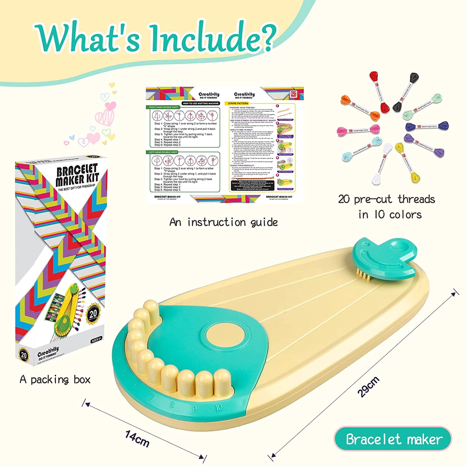 Iflove Friendship Bracelet Making Kit,Arts Crafts for Child Kids 6-12 Years,DIY Bracelet Making Kit Girls