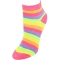 thumbnail image 3 of CTM  Multi-Color Striped Low Cut Socks (6 Pack) (Women), 3 of 6