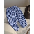 thumbnail image 6 of Miaeowve Toddler Baby Girls Elastic Waist Pants Soft Cotton Linen Harem Bloomers Summer Fall Long Blue Plaids 100, 6 of 7