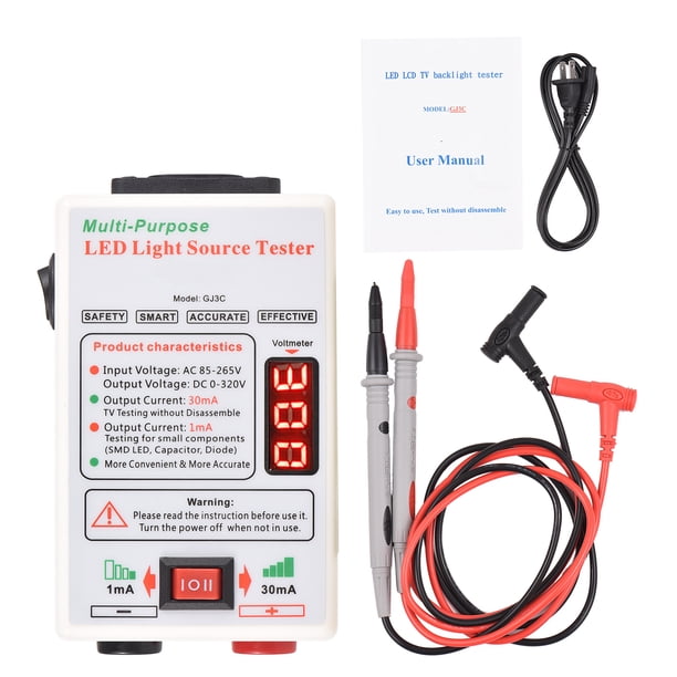 Detector de voltaje Prueba de voltaje 1mA/30mA Probador de retroiluminación LED convertible Pantalla LED LCD TV Probador de luz trasera Medidor Lámpara Cuentas Tablero de luz Tira de prueba Prueba de Irfora Detector de voltaje