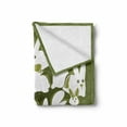 thumbnail image 2 of Bunny Soft Flannel Fleece Blanket, Funny Cartoon White Rabbits on Green Backdrop Easter Animal Illustration, Cozy Plush for Indoor and Outdoor Use, 50" x 70", Olive Green and White, by Ambesonne, 2 of 6