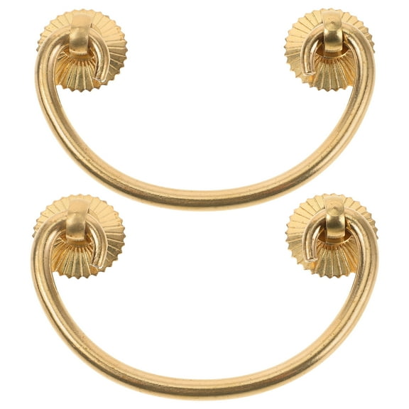 MRLESS 2-Pack Antique Brass Bail Cabinet Handles, Drawer Pulls for Kitchen Cabinets, Furniture Hardware, and Decorative Use
