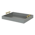 thumbnail image 5 of Kate and Laurel Lipton Decorative Serving Tray with Polished Metal Handles, 5 of 6