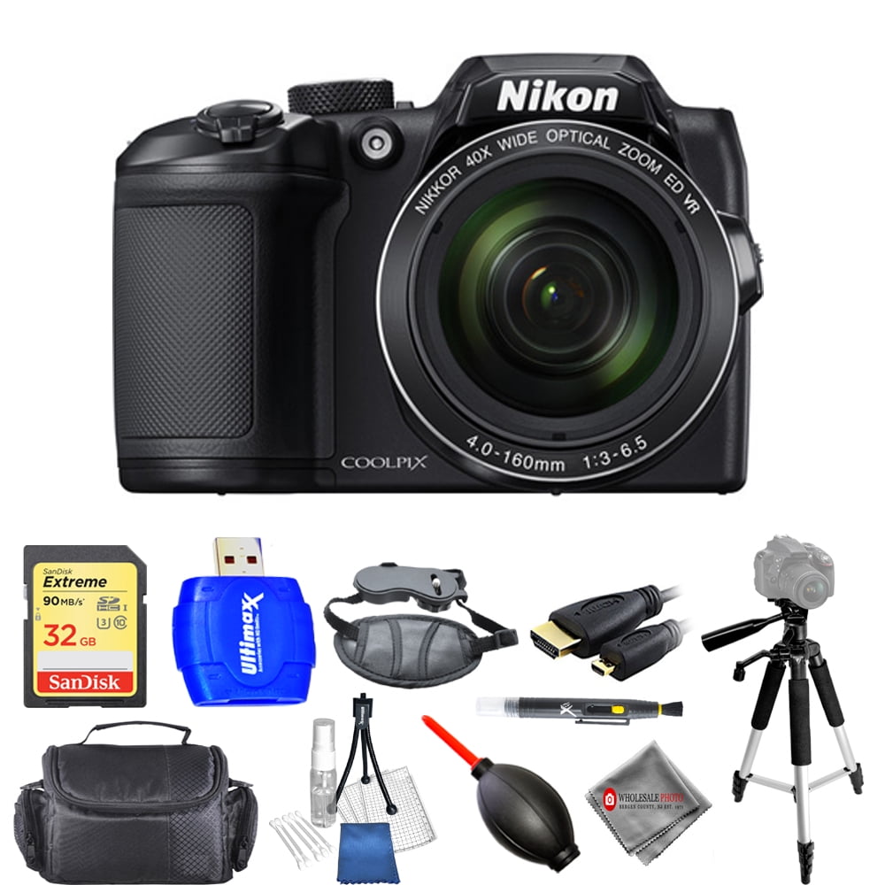 Nikon COOLPIX B500 Digital Camera (Black) 26506 Bundle with Sandisk