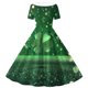 thumbnail image 3 of Vestido de manga corta con cuello en V, estampado del Día de San Patricio, para niñas, de manga corta, elástico, corte A, estilo patinador con volantes, para recital escolar, de manga corta, con cuell, 3 of 5