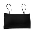 thumbnail image 2 of CHUANK Sports Bras for Women Bandeau Padded Ribbed Bralette Adjustable Strap Workout Square Neck Seamless Crop Top Backless Gray One Size, 2 of 2