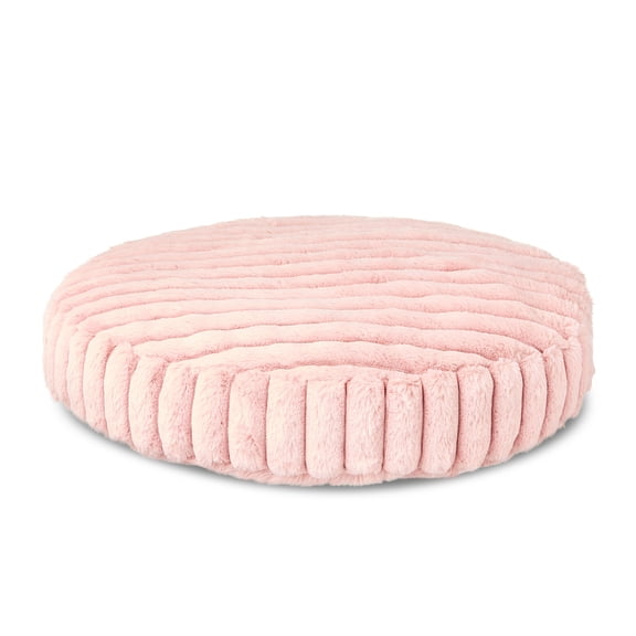 Vibrant Life Medium Ribbed Round Orthopedic Pet Bed, Pink, 24"