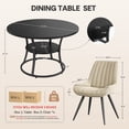 thumbnail image 2 of Hawsaiy 47.2" Round Dining Table Set for 4, Kitchen Table with 4 Upholstered Chairs, Modern Dining Room Table Set with Storage Shelf, Small Space Dining Set for Apartment, 2 of 9