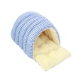 thumbnail image 2 of Cama para gatos, cueva gruesa para mascotas, suave, cómoda y acogedora. Cuadrícula azul, 2 of 8