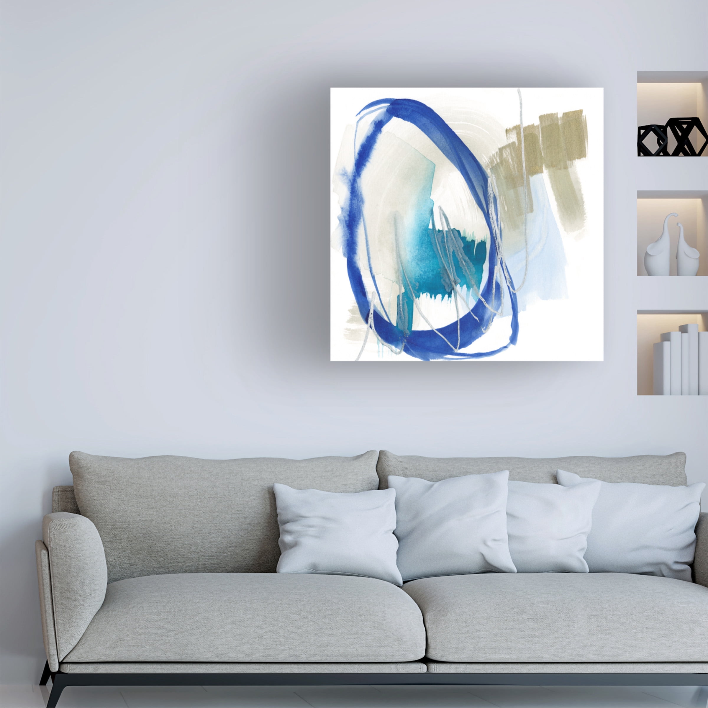 Jennifer Goldberger 'Cobalt Surround I' Canvas Art
