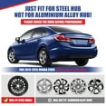 thumbnail image 4 of 15" Set of 4 Hubcaps Wheel Rims Cover for 2013-2015 Honda Civic Sedan,2013 Honda Civic Coupe,Compatible With Steel Wheels Bolt on Installation(Black Lacquer), 4 of 9
