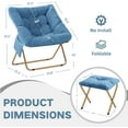 thumbnail image 3 of Comfy Saucer Chair for Adults, Foldable Living Room Chairs, Soft Faux Fur Lounge Chair for Bedroom, Reading Chairs, X-Large (Ottoman-Blue), 3 of 7