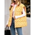 thumbnail image 3 of Womens Floral Oversized Puffer Vest Cap Sleeve Winter Warm Puffy Quilted Jackets Coat, 3 of 6