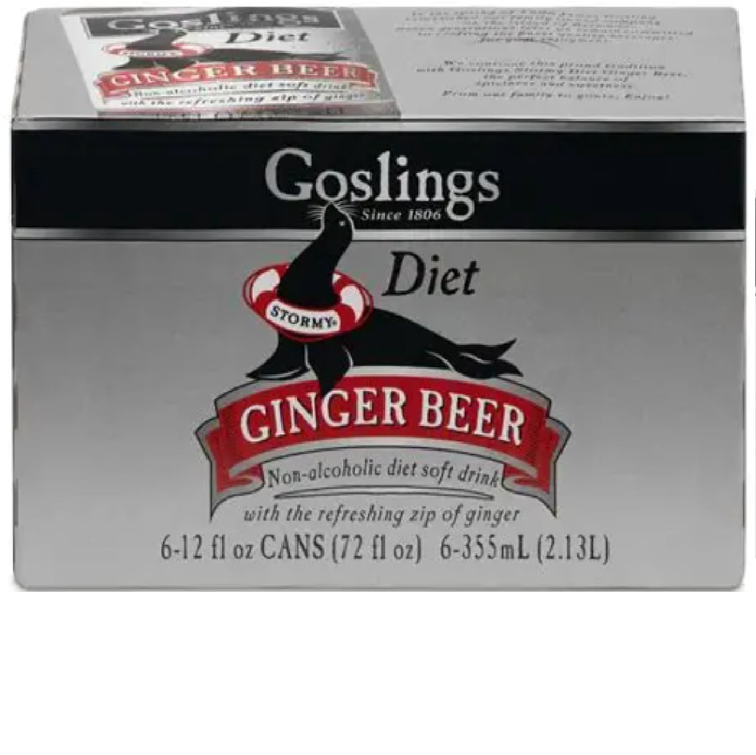Goslings Diet Stormy Ginger Beer Cocktail Mixer, 6-12 fl. oz Cans