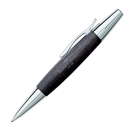 Faber Castell 148383 - Stylo à Bille E-Motion Twist Chrome/bois Noir
