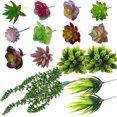 thumbnail image 2 of HTOOQ 16pcs Artificial Succulents Plants, Fake Succulents Unpotted, Realistic Artificial Plants & Flowers Mini Succulent Bulk, Greenery Faux Plants Indoor with A Flocking Coating for Table Decor - -, 2 of 8