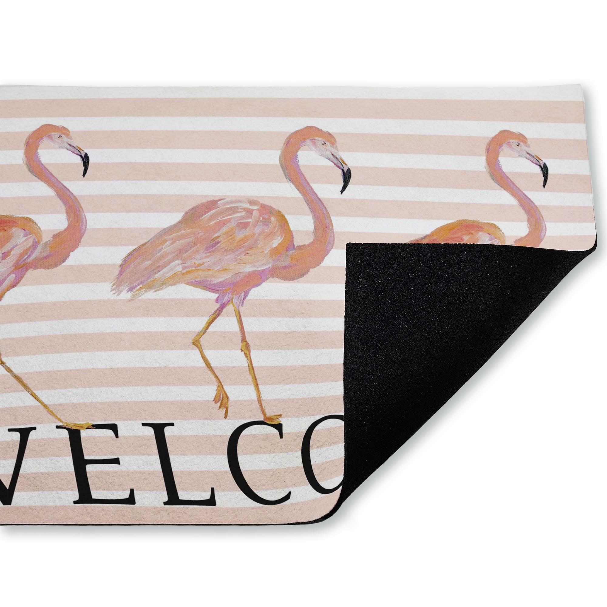 Stupell Industries Welcome Three Flamingos Printed Outdoor Door Floor Mat, design by Julie DeRice