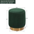 thumbnail image 5 of Duhome Modern Round Ottoman Footstool Velvet Vanity Stool Glam Stool Seat for Bedroom Living Room Furniture Decorative Entryway Bench, Dark Green, 5 of 9