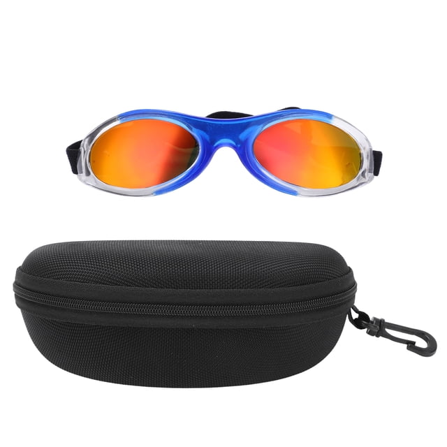 Lunettes de Soleil pour Chien, UV Protection Double Fixe Lunettes de Chat Élastique Réglable pour Petit Chien Rose, Noir Rouge, Bleu Rouge, Bleu Gris
