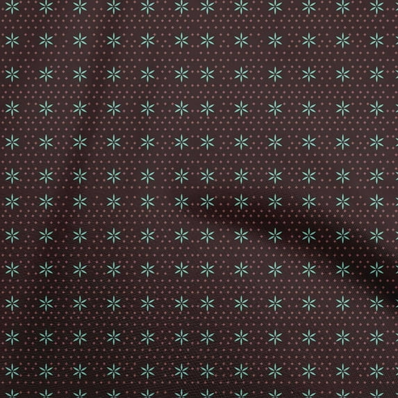 oneOone Cotton Jersey Medium Blue Fabric Geometrical Craft Projects Decor Fabric Printed By The Yard 58 Inch Wide