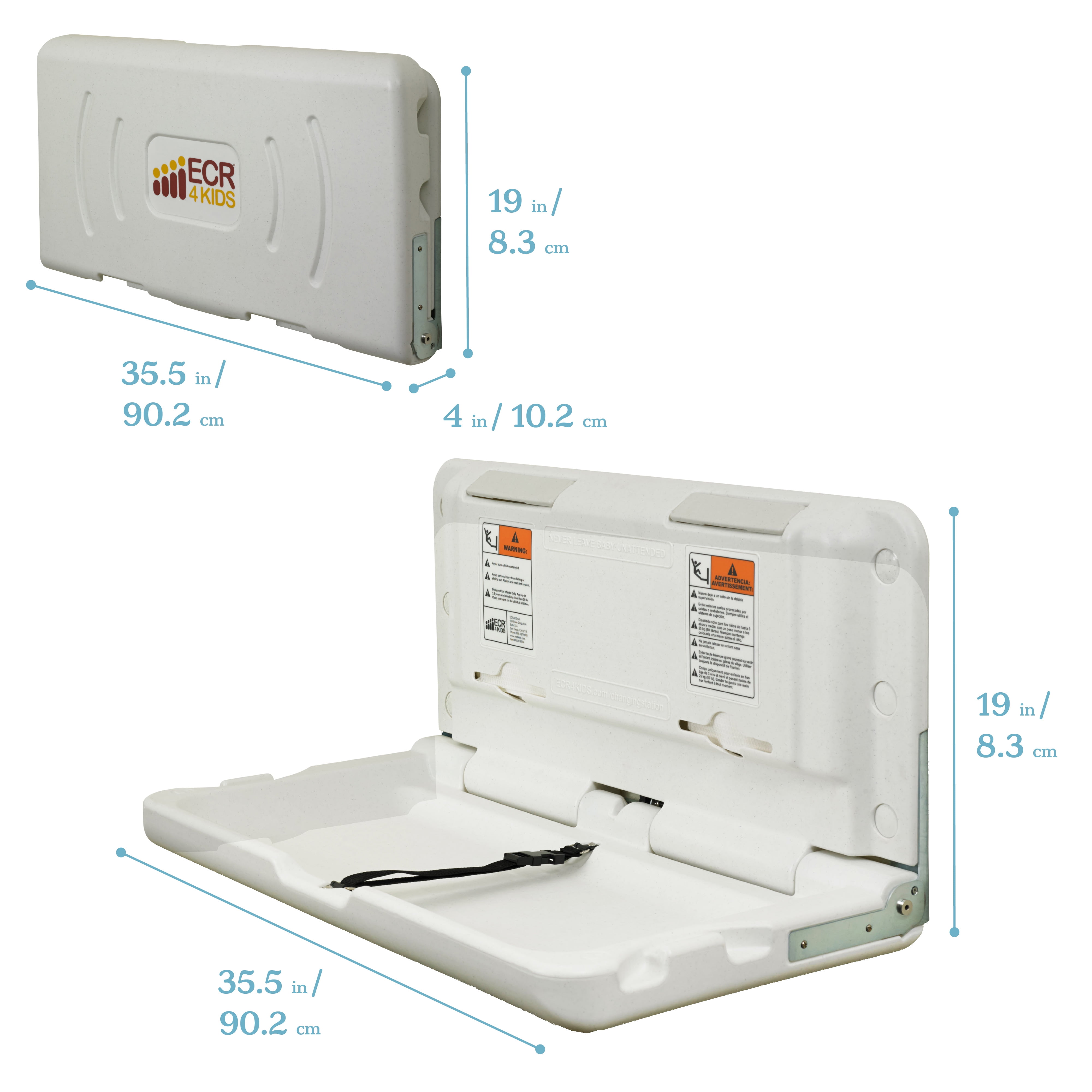 ECR4Kids Horizontal Diaper Changing Station White Granite Walmart
