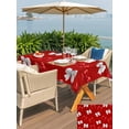 thumbnail image 5 of Outdoor Tablecloths with Umbrella Hole & Zipper, Red White Bow 60 x102 Inch Rectangle Tablecloths, Modern Art Watercolor Bowknot Waterproof Table Cloth, Patio/Pool/Picnic Table Covers, 5 of 8