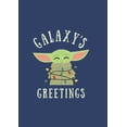 thumbnail image 2 of Boy's Star Wars The Mandalorian Christmas The Child Greetings Pull Over Hoodie Navy Blue Heather Medium, 2 of 4