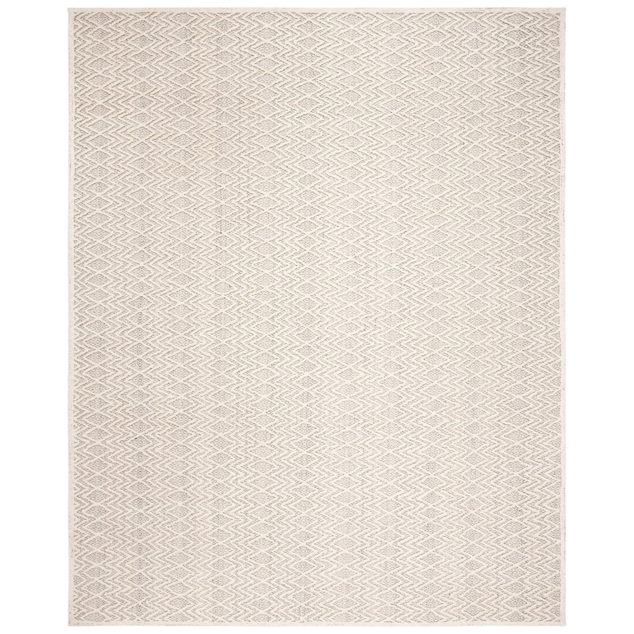 SAFAVIEH Trace Hermite Geometric Chevron Wool Area Rug, Grey/Black, 6' x 6' Round